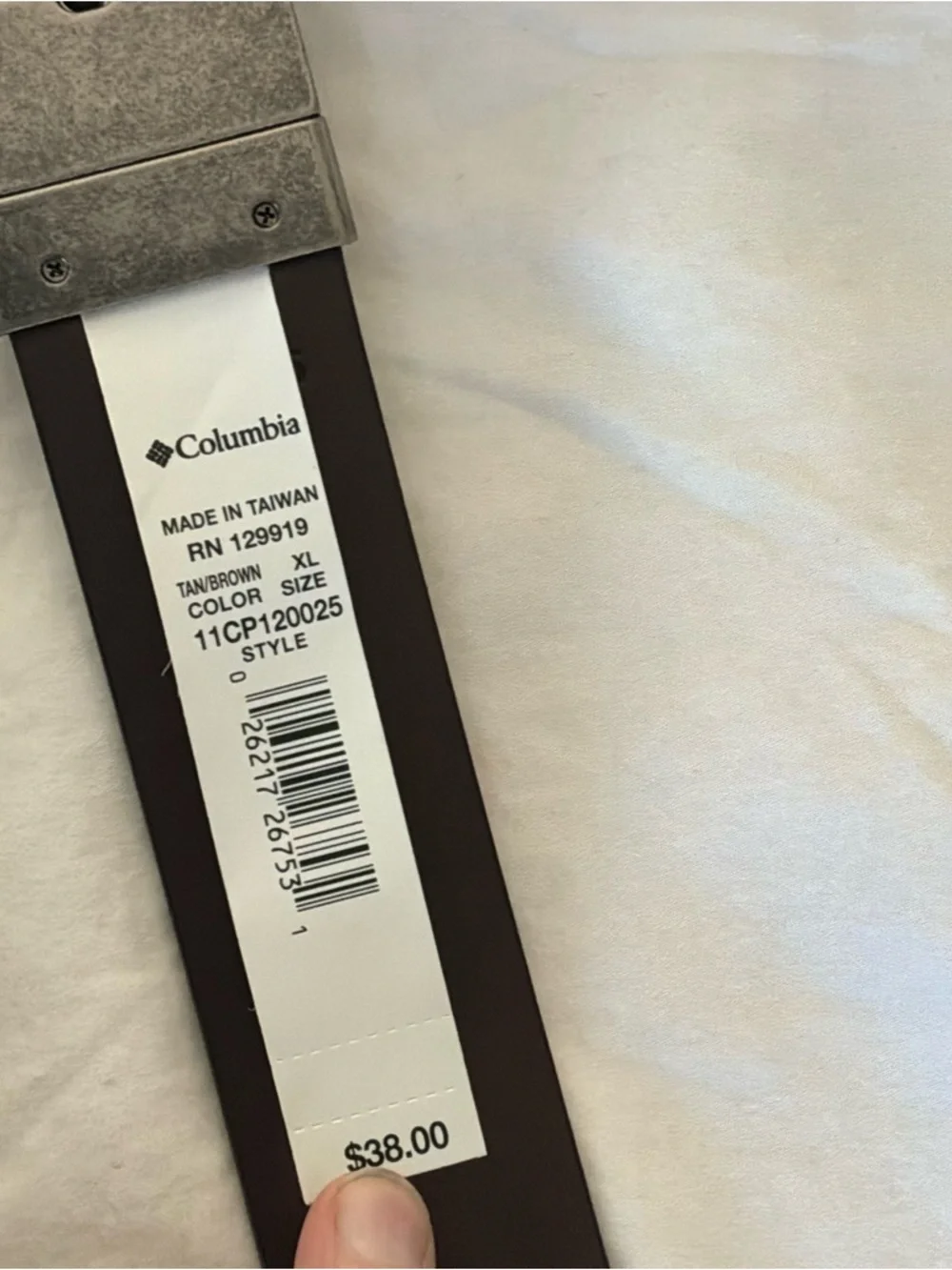 New NWT Columbia brown synthetic Leather Belt casual work utility basic XL 42/44
